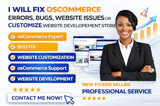fix oscommerce errors bugs website issues or customize website development store