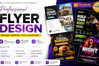 design professional canva flyers and marketing flyers fast