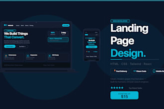 design a responsive landing page using HTML CSS and tailwind CSS