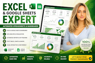 build automated excel spreadsheets and google sheets dashboard for businesses