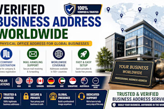 provide verified business address or physical office address worldwide