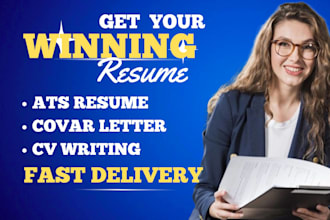 write a professional ats resume, cover letter