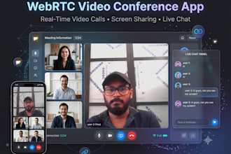 build a webrtc video conferencing app with real time chat
