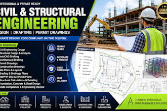 civil eng design, structural design, autocad drafting, permit drawings