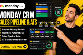 create custom monday boards, automations, sales pipeline and ats