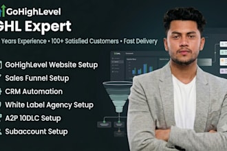 create gohighlevel ghl website and funnel with automation and subaccount setup