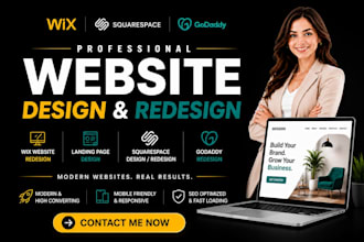 redesign wix website, wix website design, wix squarespace godaddy or wix expert