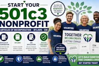 start your 501c3 nonprofit with articles of incorporation, bylaws, and ein