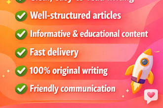 write simple, clear and well structured blog posts or articles