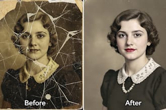 restore and colorize old damaged photos