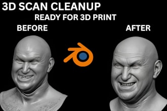 fix, clean and repair 3d scan stl mesh for 3d printing