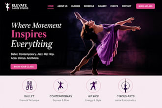 design wix choreography website dancing studio ballet school circus website
