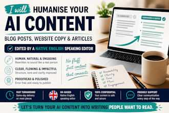 humanise your ai blog posts, website copy and articles