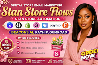 do stan store sales funnel, stan store email flows, do stan store promotion