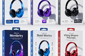 create premium headphone packaging and label design