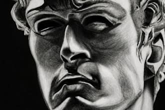 hand draw your face as a greek marble statue