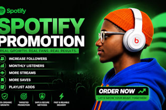 increase spotify followers, spotify stream, monthly listeners, spotify promotion