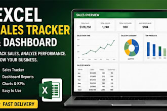 develop excel sales tracker and dashboard