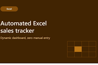 design a dynamic excel sales tracker with automated dashboard