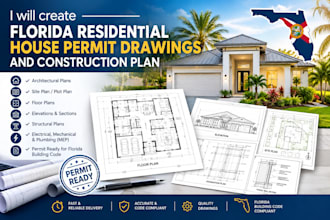 create florida residential house permit drawings and construction plans