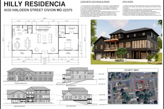 city permit blueprints architect for floor plan, adu, garage, deck, patio, shed