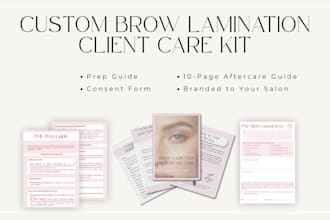 customize brow lamination consent forms and aftercare guides