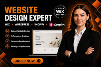 create design your website using wix redesign elementor pro shopify store