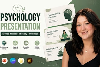 design psychology presentation, mental health PPT, therapy slides and webinar