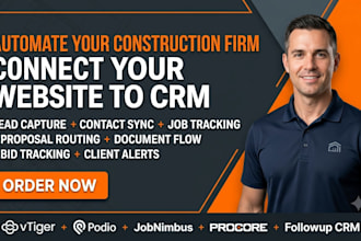 connect construction crm to your website vtiger podio jobnimbus procore followup