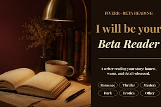 be your beta reader for romance, thriller and adult fiction