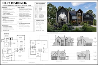 city permit blueprints architect, 2d floor plan, house, patio, adu, garage, deck
