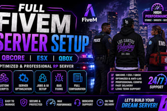do full fivem server setup qbcore esx qbox optimized