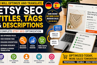 optimize and translate etsy SEO titles tags and descriptions