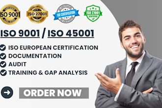 provide iso 9001, iso 45001, iso 27001 documentation and audit