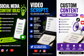 create social media content ideas and video scripts