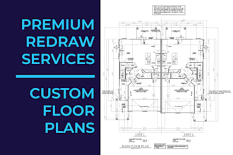redraw floor plan cad drawing to scale