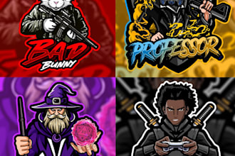 a custom mascot logo for your brand or gaming channel