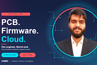 design your end to end iot product pcb, esp32 firmware and AWS cloud