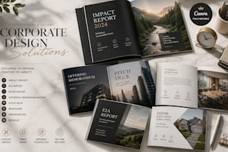 luxury impact report eia eddm om pitch deck, brochure, presentation and booklet
