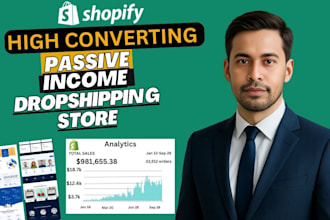 build automated shopify dropshipping store for generate passive income