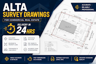 create alta survey drawings for commercial real estate in 24hrs