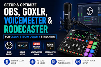setup obs, goxlr, voicemeeter and rodecaster for clean studio quality streaming