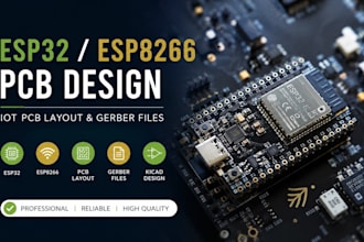 do esp32 pcb design, esp8266 iot pcb layout and gerber files, circuit in kicad
