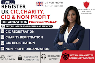 register UK cic, charity, cio and nonprofit organization professionally