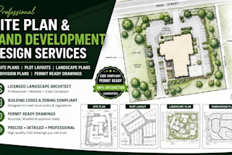draft 2d site plan plot layout land subdivision landscape permit drawing autocad