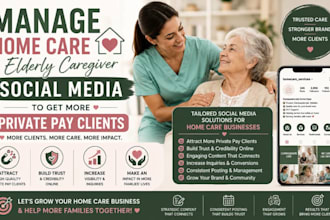 manage home care elderly caregiver social media to get more private pay clients