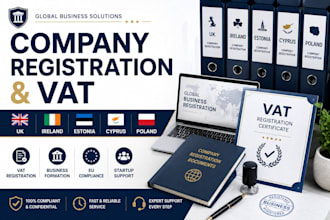 company registration and vat in UK, ireland, estonia, cyprus, poland