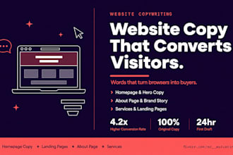 write website copy for your landing page or homepage
