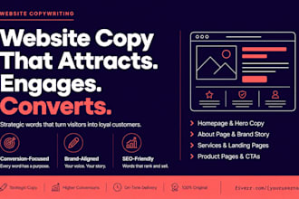 write website copy for your landing page or homepage