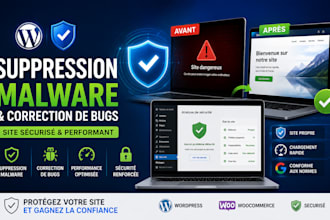 remove malware and fix bugs on your wordpress website, fully securing it
